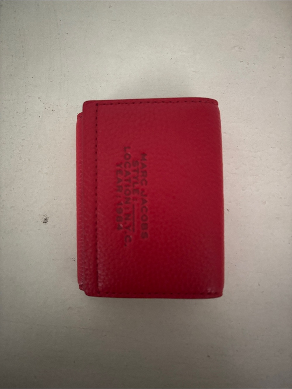 Marc Jacobs Red Pebbled Leather Card Holder Wallet - Picture 3 of 7